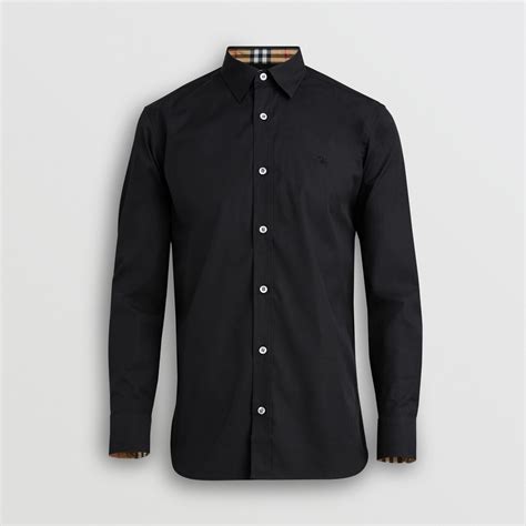 camicia burberry uomo nera|Camicia formale in cotone (Nero) .